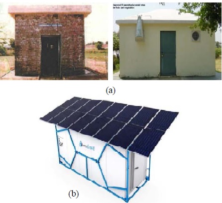 (a) Evaporatively cooled structures and (b) Solar power refrigerated structure for on-farm pre-cooling and storage of fruits and vegetables