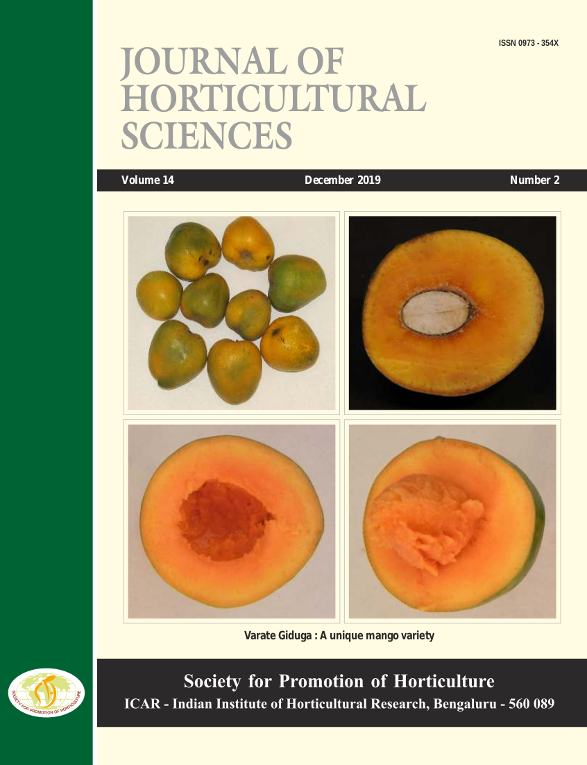 ournal of Horticultural Sciences (Vol. 14, Issue. 1; June, 2019)  Cover Page